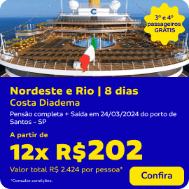 Costa Diadema no Nordeste e Rio | 8 dias