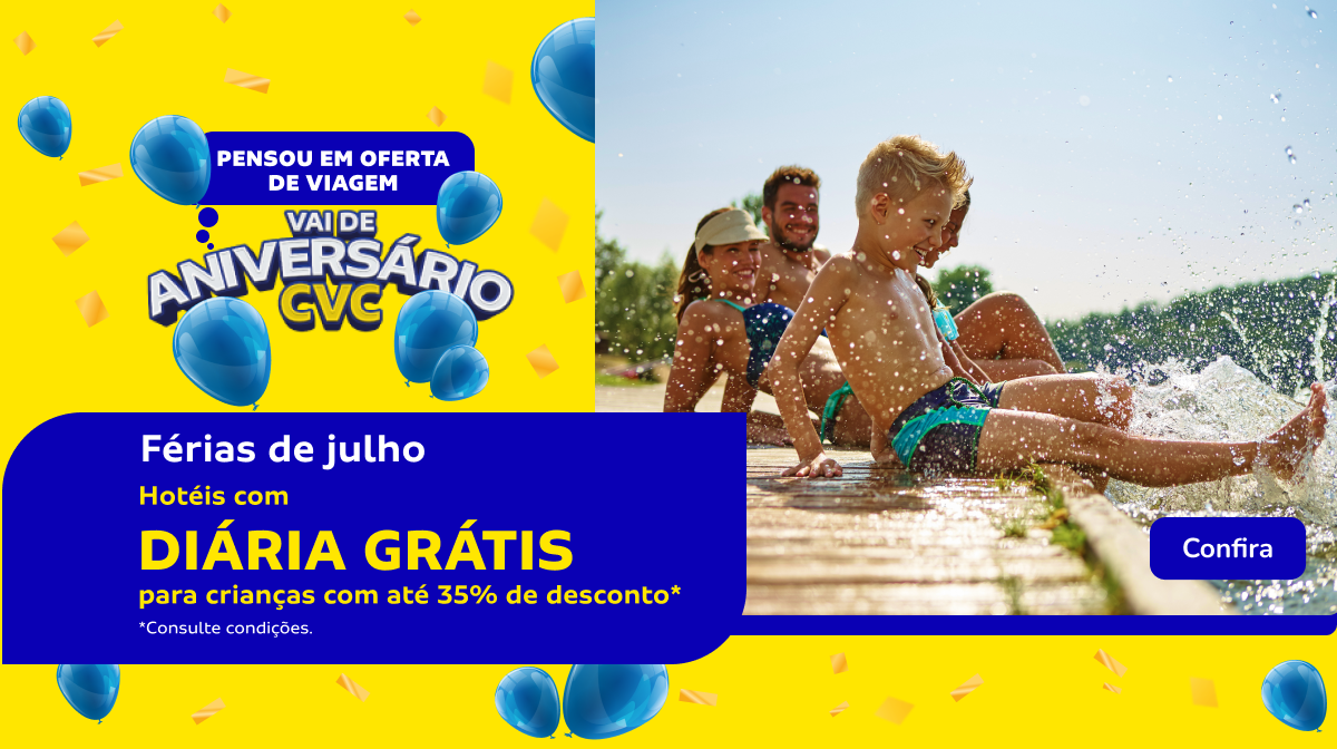 Hotéis com DIÁRIA GRÁTIS para crianças com até 35% de desconto*