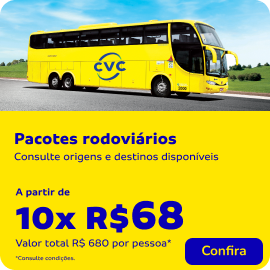Pacotes rodoviários | A partir de 10x de R$68*
