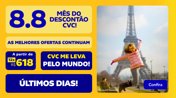 CVC ME LEVA PELO MUNDO! A partir de 12x R$ 618 