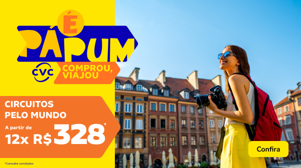 Circuitos pelo mundo a partir de 12x R$328