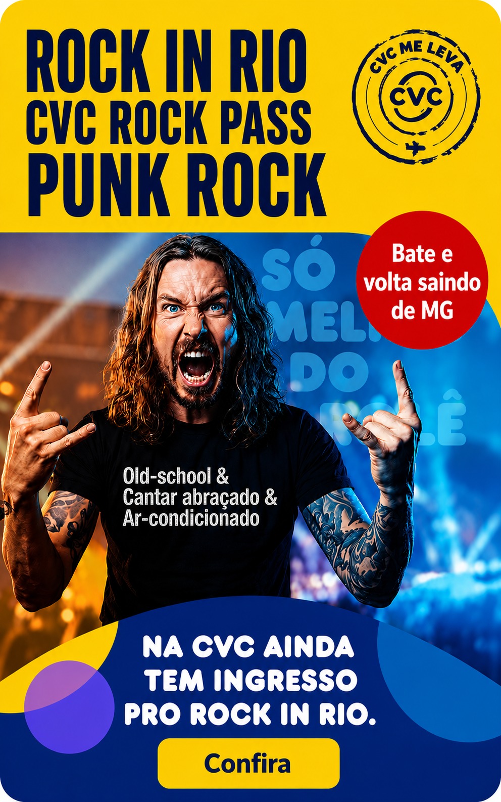 Punk Rock (Bate e Volta): Ingresso 1 Dia + Transporte para Cidade do Rock Saída MG