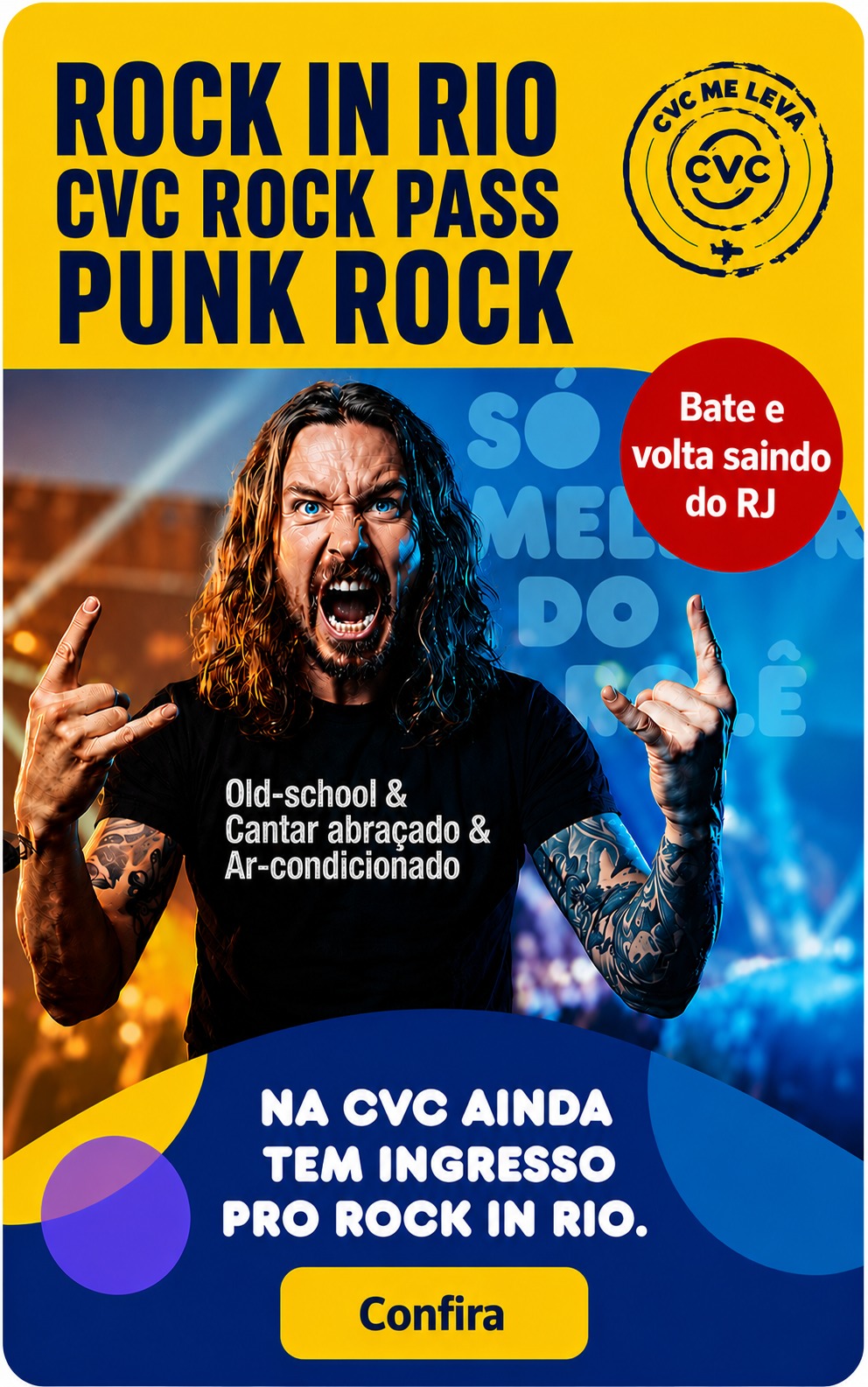 Punk Rock (Bate e Volta): Ingresso 1 Dia + Transporte para Cidade do Rock Saída RJ