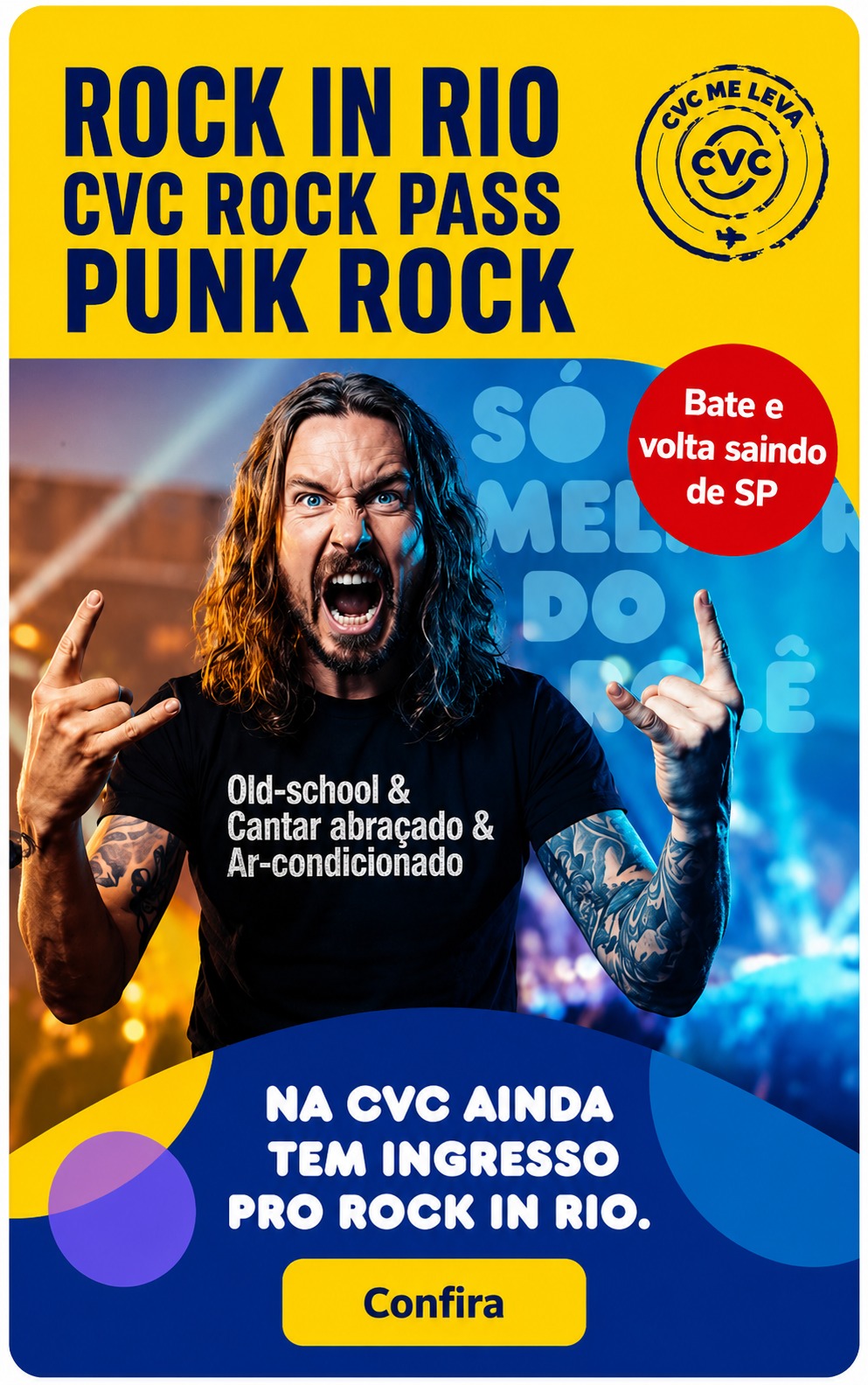 Punk Rock (Bate e Volta): Ingresso 1 Dia + Transporte para Cidade do Rock Saída SP